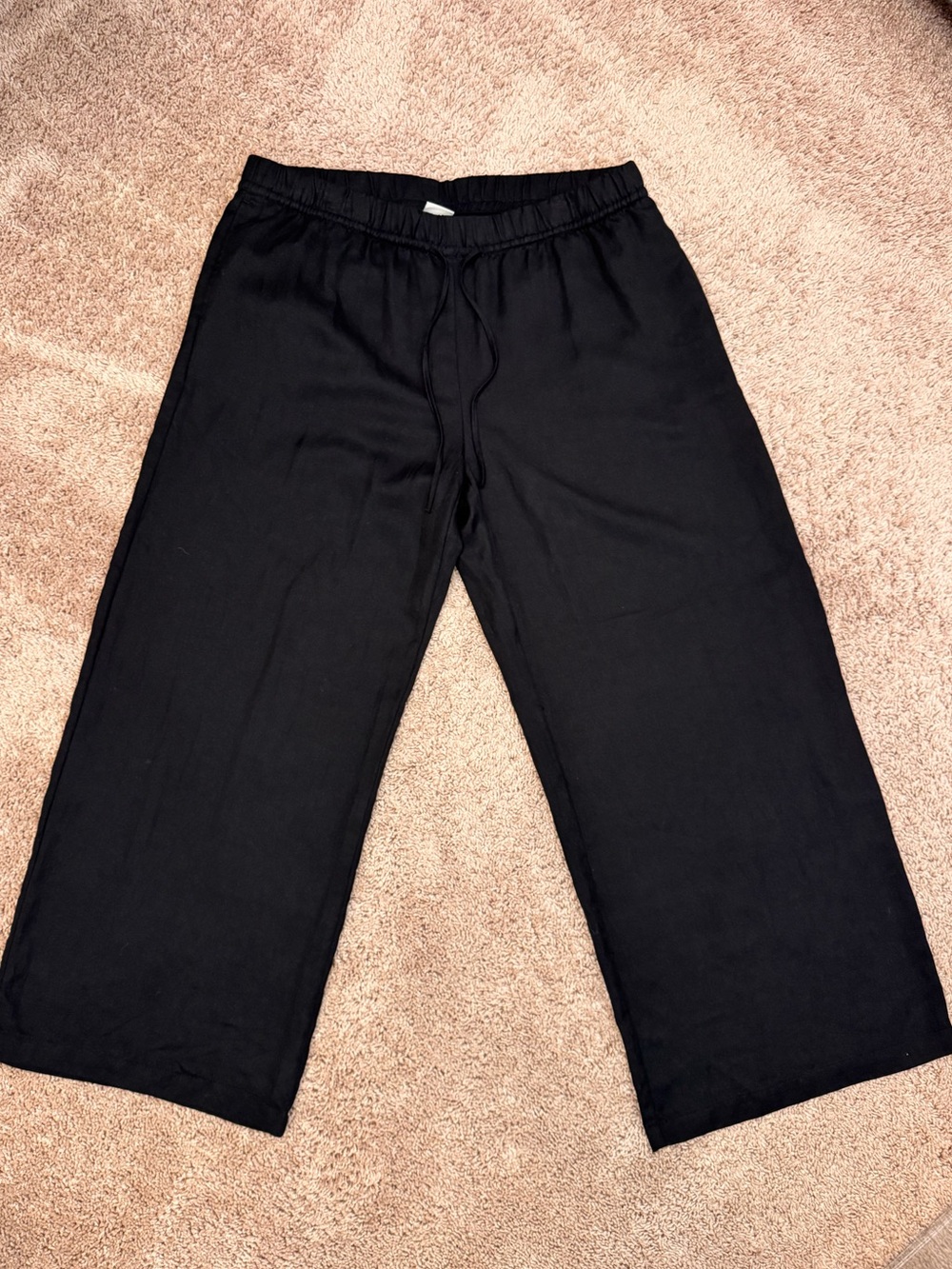 a new day Black Elastic Waist Wide Leg Pants